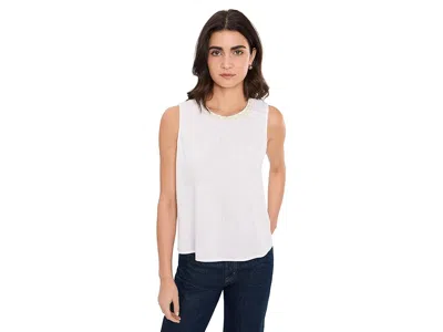 Vince Camuto Sleeveless Crew Neck Blouse In White