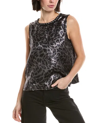 Vince Camuto Sleeveless Crewneck Blouse In Black
