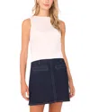 Vince Camuto Sleeveless Crewneck Tank Top In White