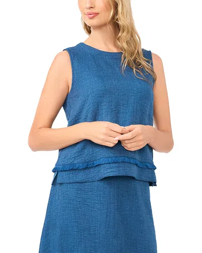 Vince Camuto Sleeveless Crewneck Top In Blue