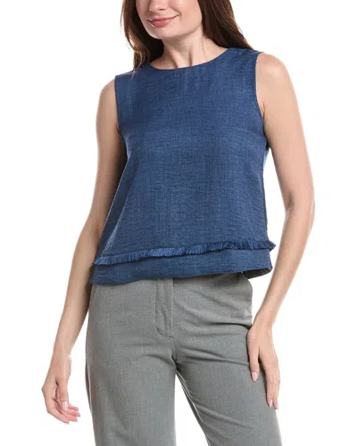 Vince Camuto Sleeveless Crewneck Top In Blue