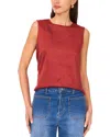 Vince Camuto Sleeveless Crewneck Top In Red