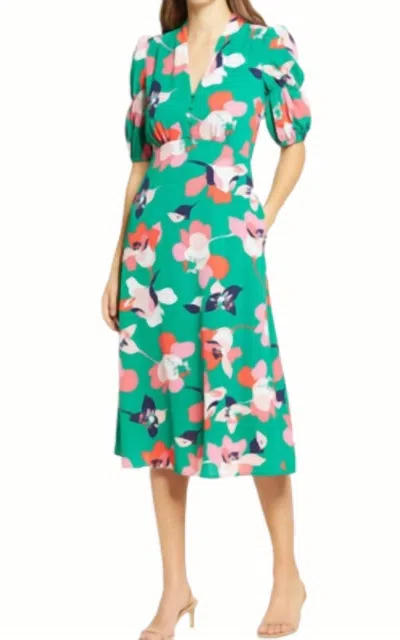Vince Camuto Sleeveless Floral Sundress In Floral Teal In Multi