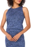 Vince Camuto Sleeveless Jacquard Tank Top In Blue