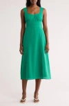 Vince Camuto Sleeveless Midi Sundress In Green