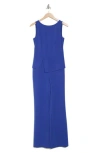 Vince Camuto Sleeveless Peplum Jumpsuit In Cobalt