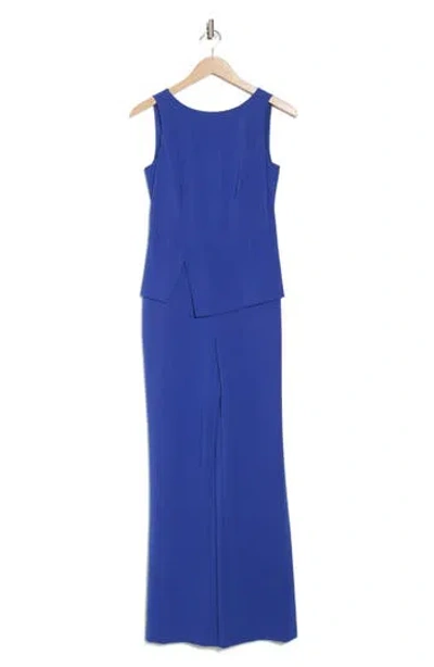 Vince Camuto Sleeveless Peplum Jumpsuit In Cobalt