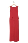 Vince Camuto Sleeveless Peplum Jumpsuit In Red