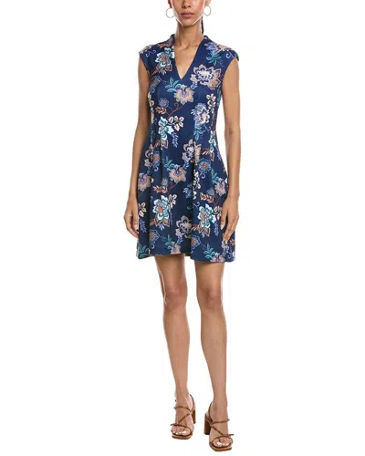 Vince Camuto Sleeveless Printed Mini Dress In Blue