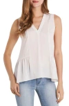 Vince Camuto Sleeveless Rumple Ruffle Blouse In New Ivory