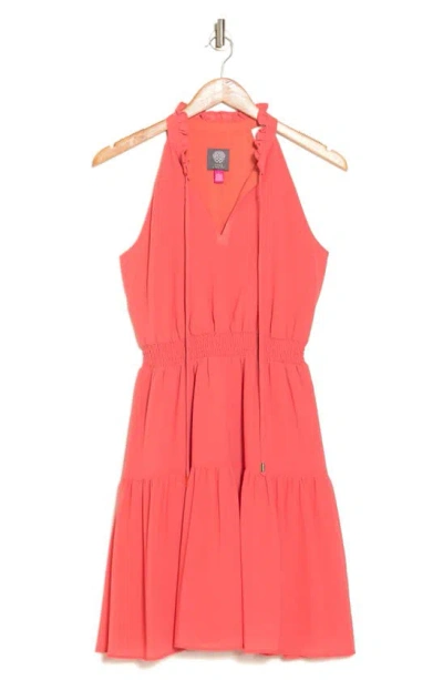 Vince Camuto Sleeveless Smock Waist Chiffon Dress In Pink