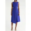 Vince Camuto Sleeveless Stretch Crepe Fit & Flare Midi Dress In Blue