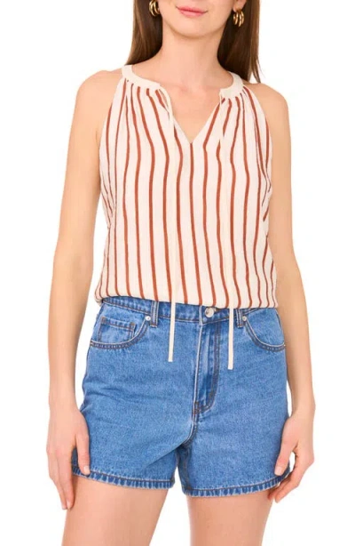 Vince Camuto Sleeveless Tie Neck Top In Red