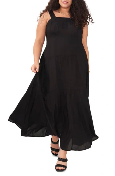 Vince Camuto Sleeveless Tiered Maxi Dress In Rich Black