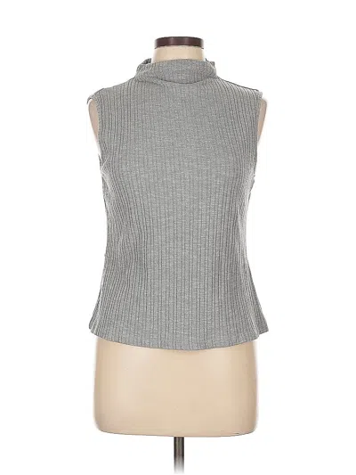 Pre-owned Vince Camuto Sleeveless Turtleneck In Gray