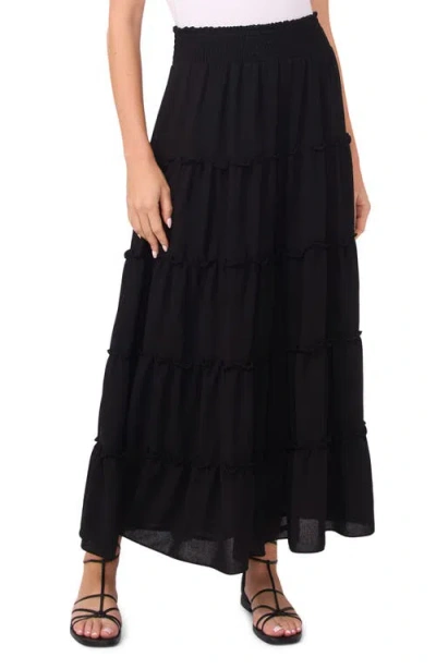 Vince Camuto Smock Waist Tiered Maxi Skirt In Black