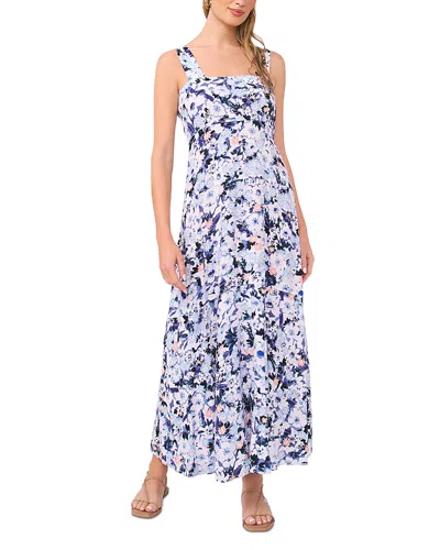 Vince Camuto Smocked Back Challis Maxi Dress In Multi
