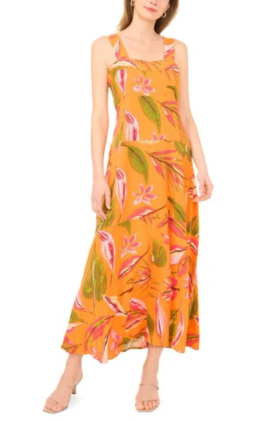 Vince Camuto Smocked Back Sleeveless Maxi Dress In Multi