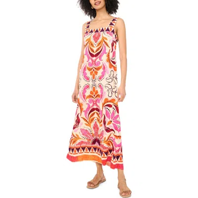 Vince Camuto Smocked Back Sleeveless Maxi Dress In Multi