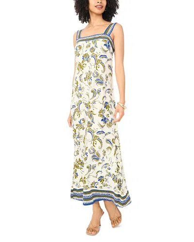 Vince Camuto Smocked Back Square Neck Maxi Dress In Multi
