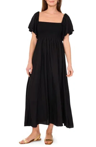 VINCE CAMUTO VINCE CAMUTO SMOCKED BODICE BUBBLE SLEEVE MAXI DRESS