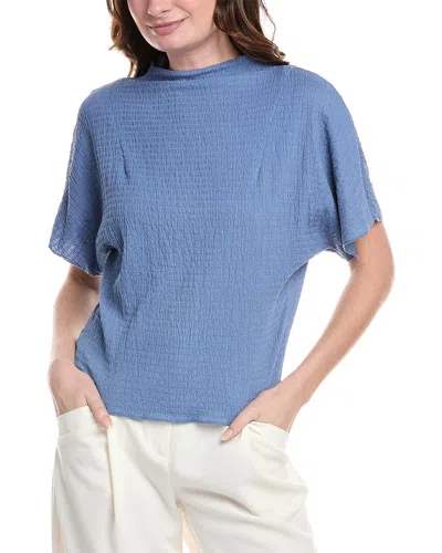 Vince Camuto Smocked Boxy Top In Serene Sky