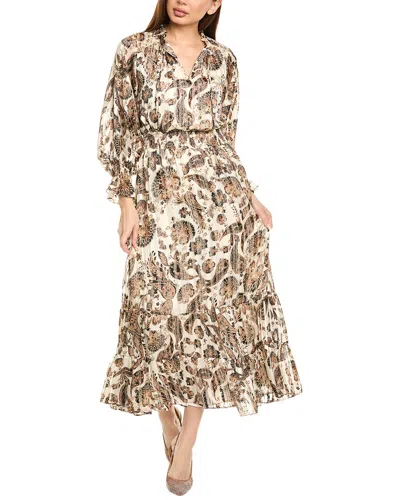 Vince Camuto Smocked Maxi Dress In Brown