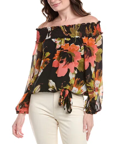VINCE CAMUTO SMOCKED OFF-THE-SHOULDER BLOUSE