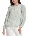 Vince Camuto Balloon Sleeve Top In Green