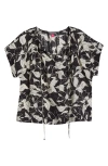 Vince Camuto Smocked Trim Boxy Top