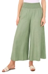 Vince Camuto Smocked Waist Crop Wide Leg Pants In Green