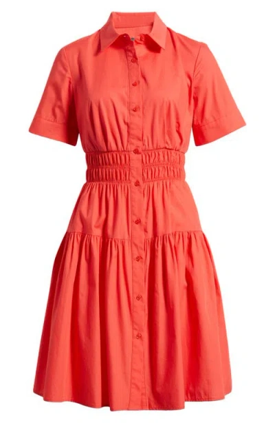 Vince Camuto Smocked Waist Tiered Shirtdress