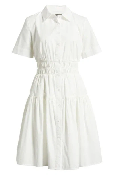 Vince Camuto Smocked Waist Tiered Shirtdress