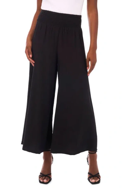 Vince Camuto Smocked Waist Wide Leg Pants In Black