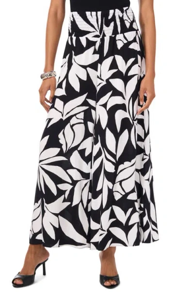 Vince Camuto Smocked Waist Wide Leg Pants In Rich Black