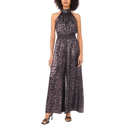 Vince Camuto Smocked Wide Leg Jumpsuit In Animal Print
