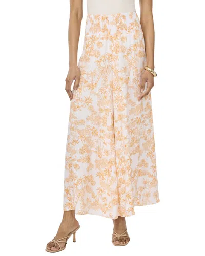 Vince Camuto Smocked Wide Leg Linen-blend Pant In Neutral