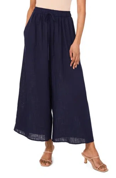 Vince Camuto Solid Drawstring Pants In Marine Blue