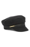Vince Camuto Solid Felt Skipper Cap In Black