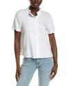 Vince Camuto Solid Linen-blend Blouse In White