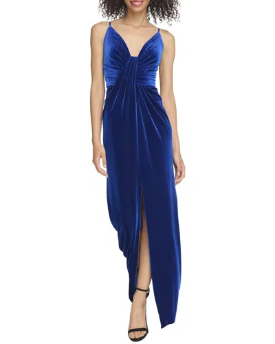 Vince Camuto Solid Sleeveless Maxi Dress In Blue