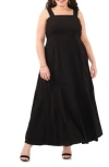 Vince Camuto Solid Sleeveless Tiered Maxi Dress In Rich Black