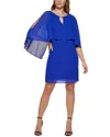 Vince Camuto Womens Chiffon Cape Overlay Cocktail And Party Dress