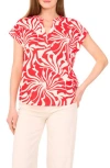 Vince Camuto Split Neck Cap Sleeve Top