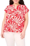 Vince Camuto Split Neck Cap Sleeve Top