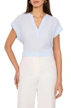 Vince Camuto Split Neck Georgette Blouse In Frozen