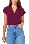 Vince Camuto Split Neck Georgette Blouse In Mulberry