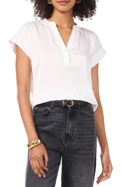 Vince Camuto Split Neck Georgette Blouse In New Ivory