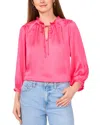 Vince Camuto Textured Satin Peasant Top