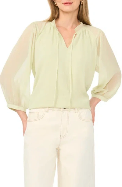 Vince Camuto Split Neck Raglan Sleeve Blouse In Neutral